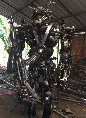 餐厅酒吧铁艺工业风机械落地摆件