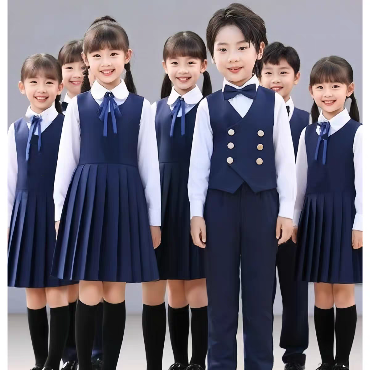 儿童合唱演出服男女童诗歌朗诵比赛礼服套装中小学生班服夏英伦风,淘宝优惠券,粉丝福利购,淘宝优惠卷