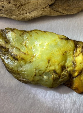 黄白河磨玉原石和田玉籽料手把件