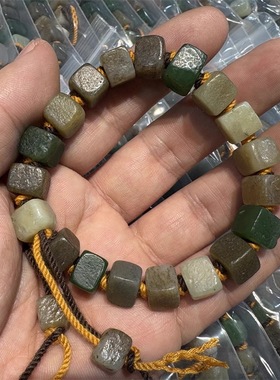 天然和田玉糖玉多宝老光工艺珠子转运珠手编棉绳毛衣链手链福利