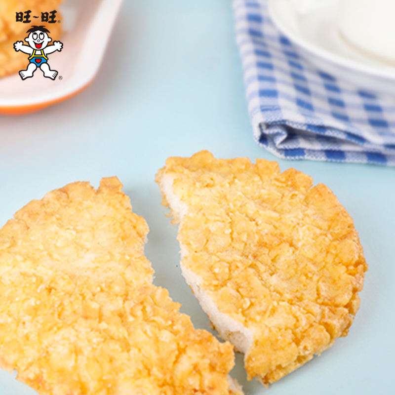 【3件8折】旺旺大米饼食锅巴小吃饼干辣人米饼休闲食品辣蟹脆米饼 - 图0