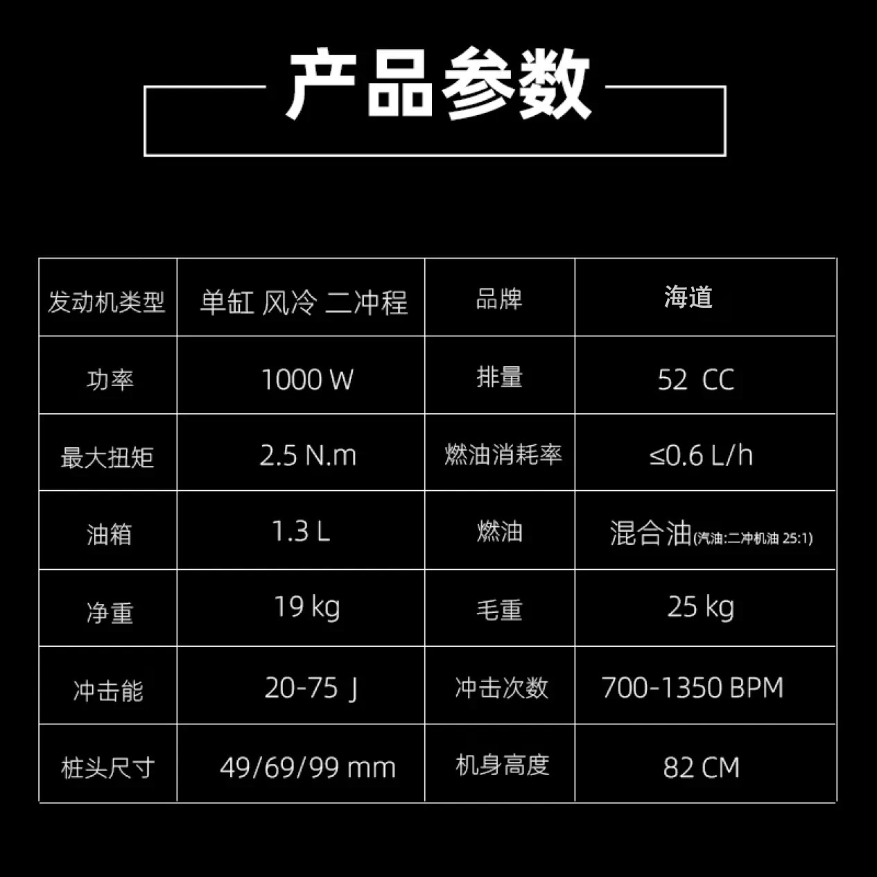 海道新型小型打桩机防护栏木桩汽油便携式防汛水利抗洪加强款95型-图0