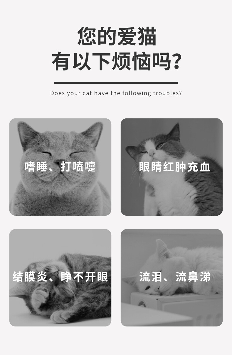 贝特赛滴眼液猫咪专用眼药水猫鼻吱眼睛红肿减少分泌物缓解流眼泪