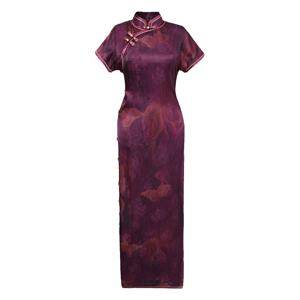 四小姐古法香云纱真丝旗袍女新中式2024新款喜婆婆妈妈装婚宴礼服