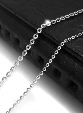 时尚个性垂十字链无吊坠钛钢裸链条扁O型链气质锁骨项链毛衣配饰
