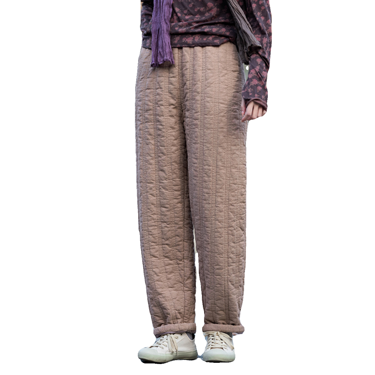 夹棉加厚长裤女新中式国风苎麻复古宽松直筒裤文艺灯笼裤外穿棉裤,淘宝优惠券,粉丝福利购,淘宝优惠卷