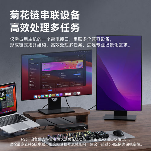 海备思雷电4扩展坞USB4拓展坞thunderbolt4笔记本电脑typec三屏异显hub多功能适用MacBook显卡转接口转换器 - 图3