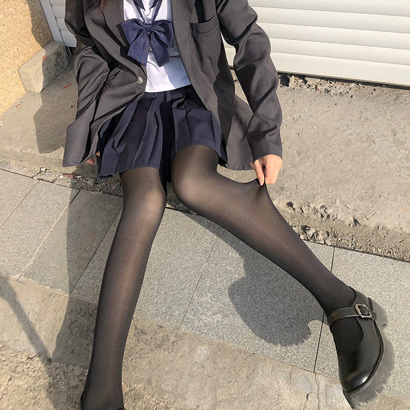 黑丝袜加绒字母双层光腿神器连裤袜 bonas李杰斯连裤袜/打底袜