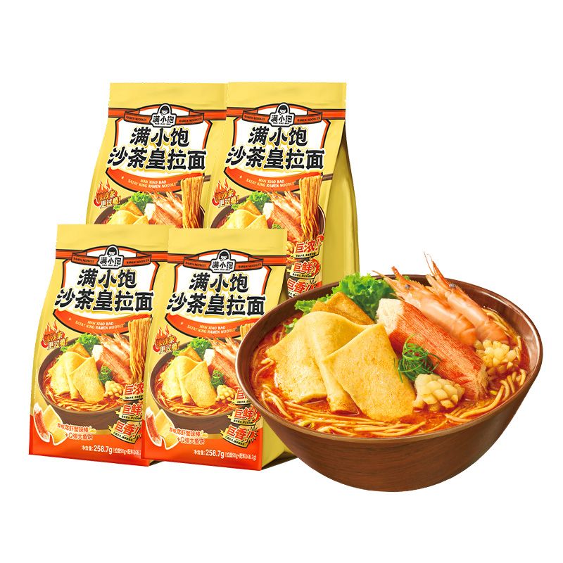 【新品尝鲜】满小饱沙茶皇拉面内含Q弹大鱼饼非油炸速食面条/袋装 - 图3