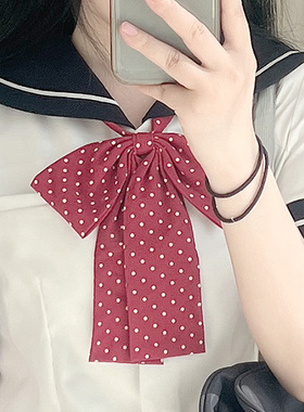 珠珠家JK 多色波点长柄领结 jk制服搭配领结日系jk领结百搭蝴蝶结