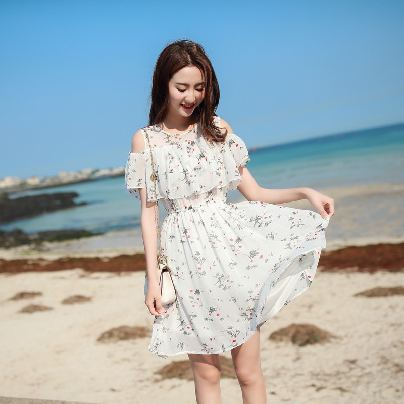 唐狮雪纺女2020夏新款碎花雪纺裙 唐狮喜之乐连衣裙