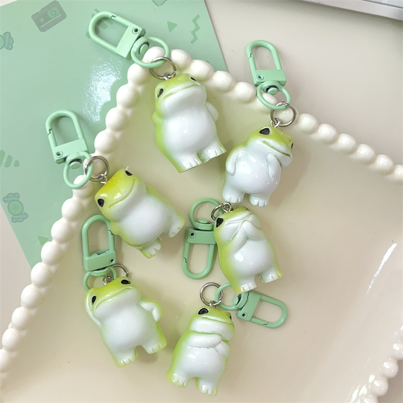 趣味立体青蛙可爱钥匙扣卡通奇怪青蛙包包挂件情侣闺蜜礼物配饰品 - 图3