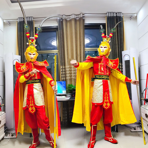 孙悟空服装全套成人美猴王演出衣服西游齐天大圣舞台表演服饰面具 - 图0