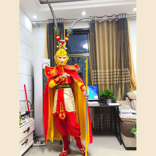 孙悟空服装全套成人美猴王演出衣服西游齐天大圣舞台表演服饰面具 - 图2