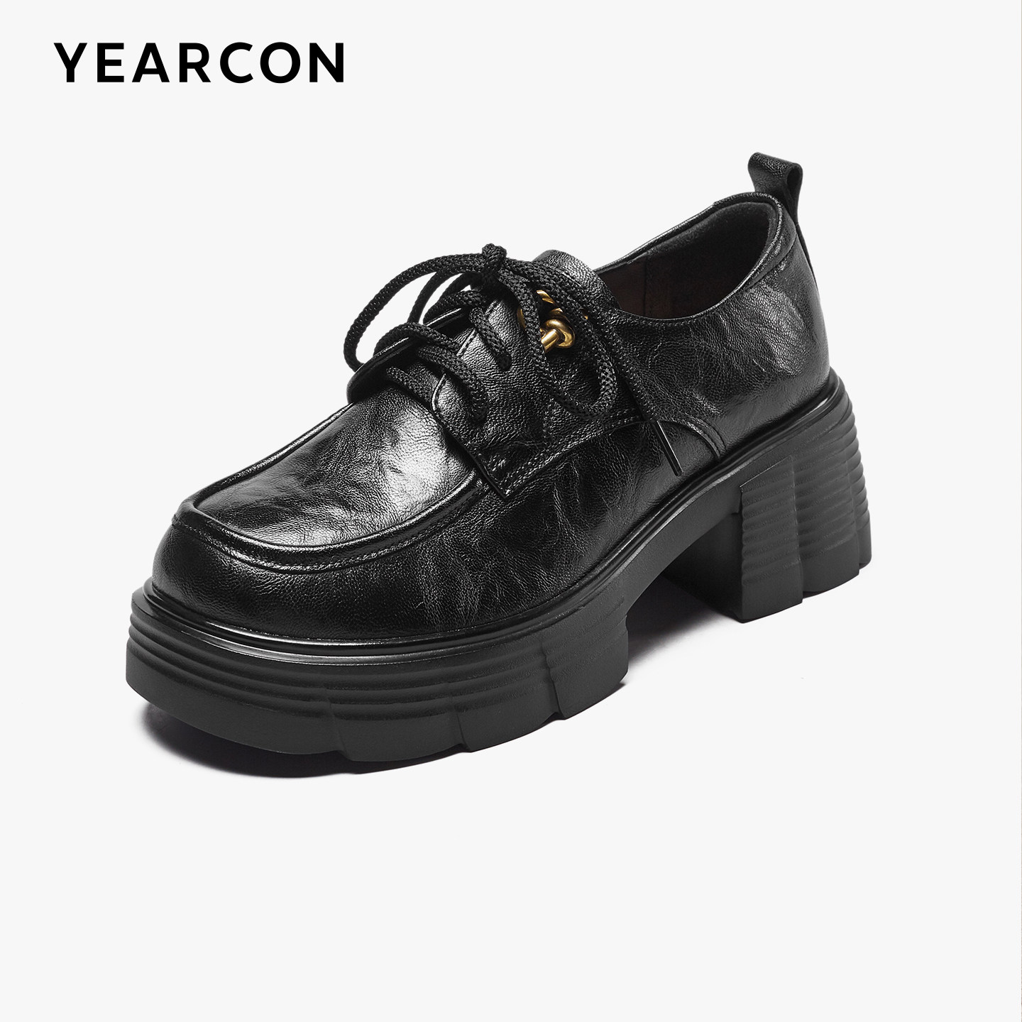 意尔康厚底小皮鞋女2026春季款复古增高乐福鞋英伦风小个子单鞋,淘宝优惠券,粉丝福利购,淘宝优惠卷