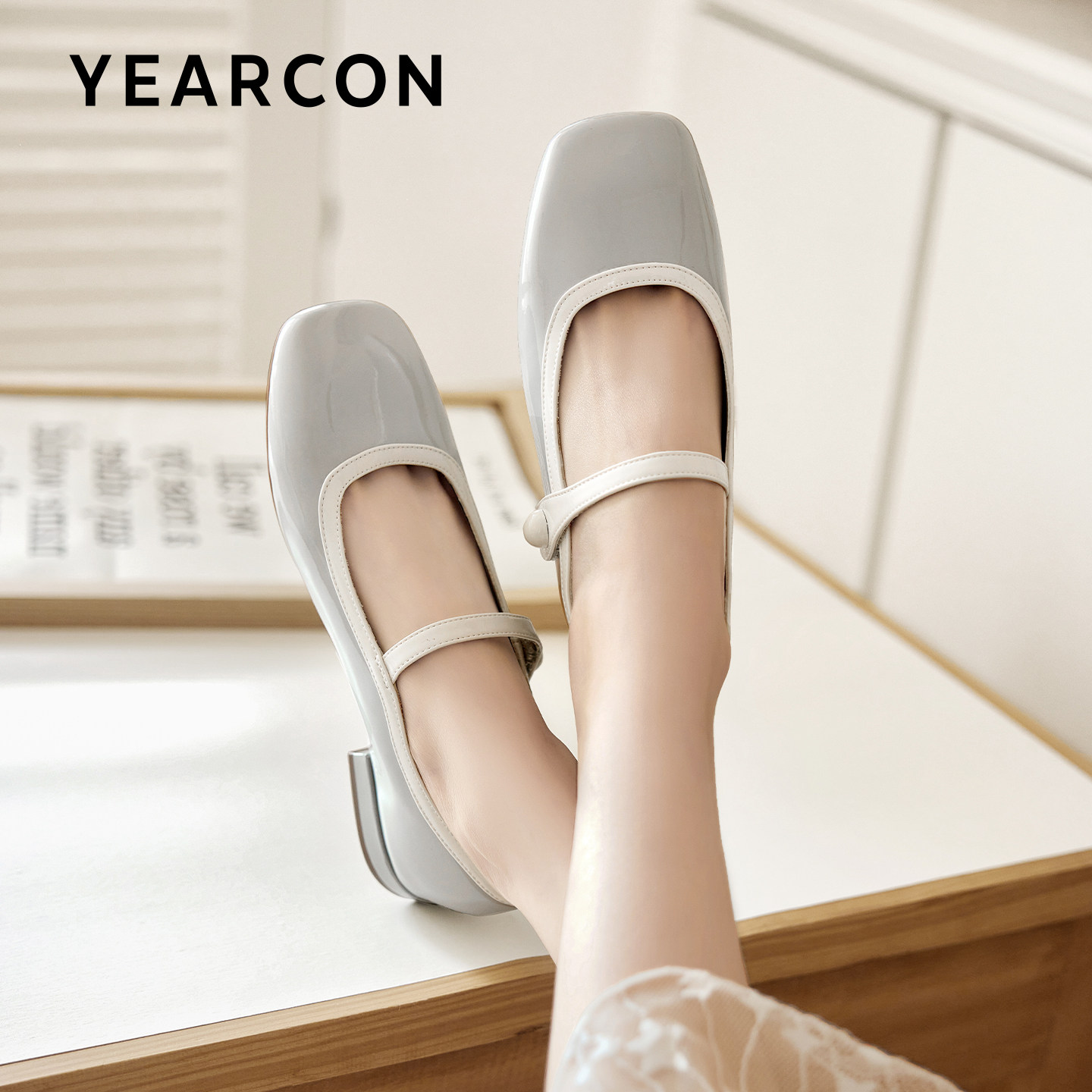 意尔康玛丽珍小香风鞋女2026款春浅口粗跟平底单鞋配裙子芭蕾鞋,淘宝优惠券,粉丝福利购,淘宝优惠卷