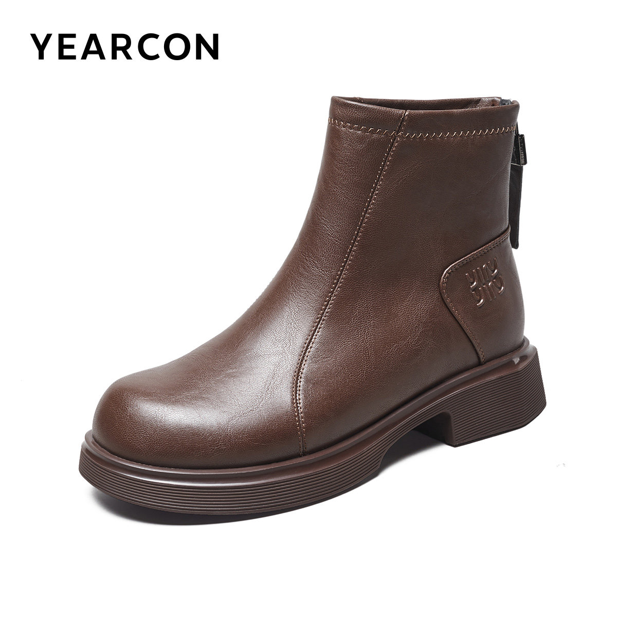 意尔康加绒低跟通勤短靴女2025新款冬季英伦风切尔西靴瘦瘦时装靴,淘宝优惠券,粉丝福利购,淘宝优惠卷