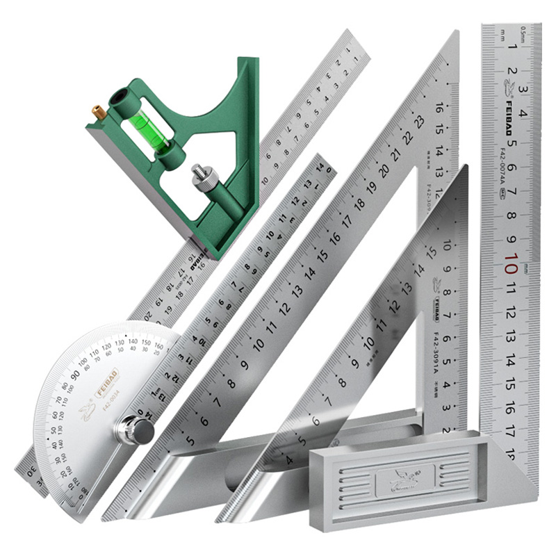飞豹角尺木工用万能角度尺90度拐尺不锈钢三角尺万能角度尺测量仪 - 图3
