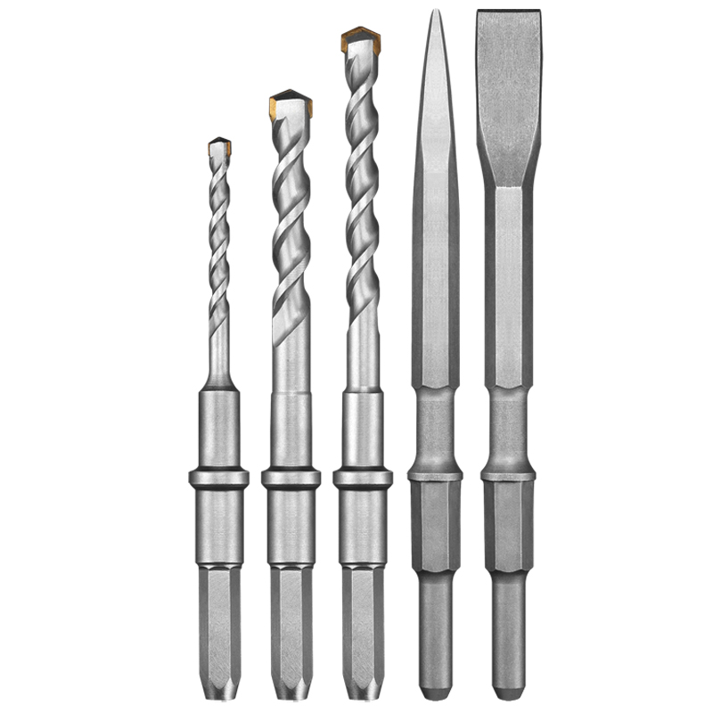 38E电锤钻头冲击钻头钻咀 六角电锤钻头尖凿扁凿6角开槽穿墙带环 - 图0