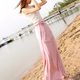 Một mảnh ren mùa hè sundress váy cưỡi lái xà cạp giữa váy dài lụa tơ tằm nửa váy quấn váy đi biển - Váy