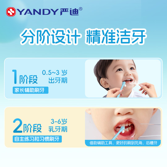 严迪儿童牙刷小头软毛0-3-6岁乳牙宝宝婴儿牙缝窝沟辅助刷牙神器