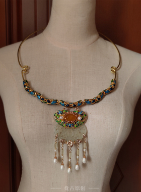 古典明制汉服旗袍锁牌项圈新中式