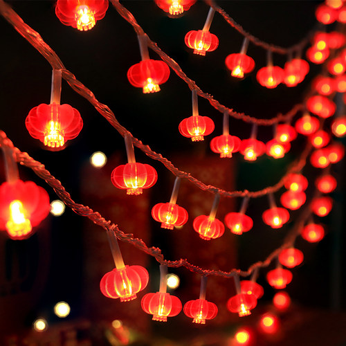 太阳能葫芦LED灯串客厅春节装饰灯串中式悬挂氛围灯过年彩灯防水 - 图2