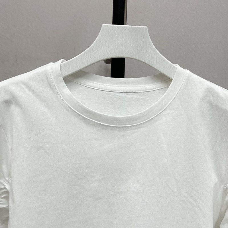 轻熟简约风V领不规则针织马甲皱褶长袖设计感T恤洋气两件套67293H,淘宝优惠券,粉丝福利购,淘宝优惠卷