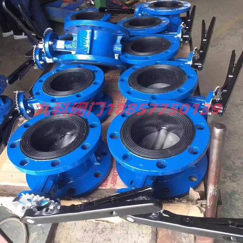 D41X-16Q/C手柄蝶阀手动球墨铸铁铸钢碳钢软密封法兰蝶阀DN50 100 - 图2