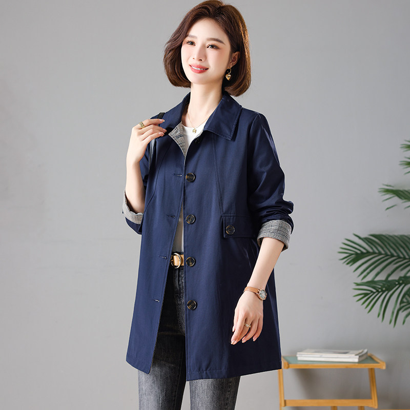 大码女装风衣外套女2025春秋新款胖MM今年流行洋气减龄中长款大衣,淘宝优惠券,粉丝福利购,淘宝优惠卷
