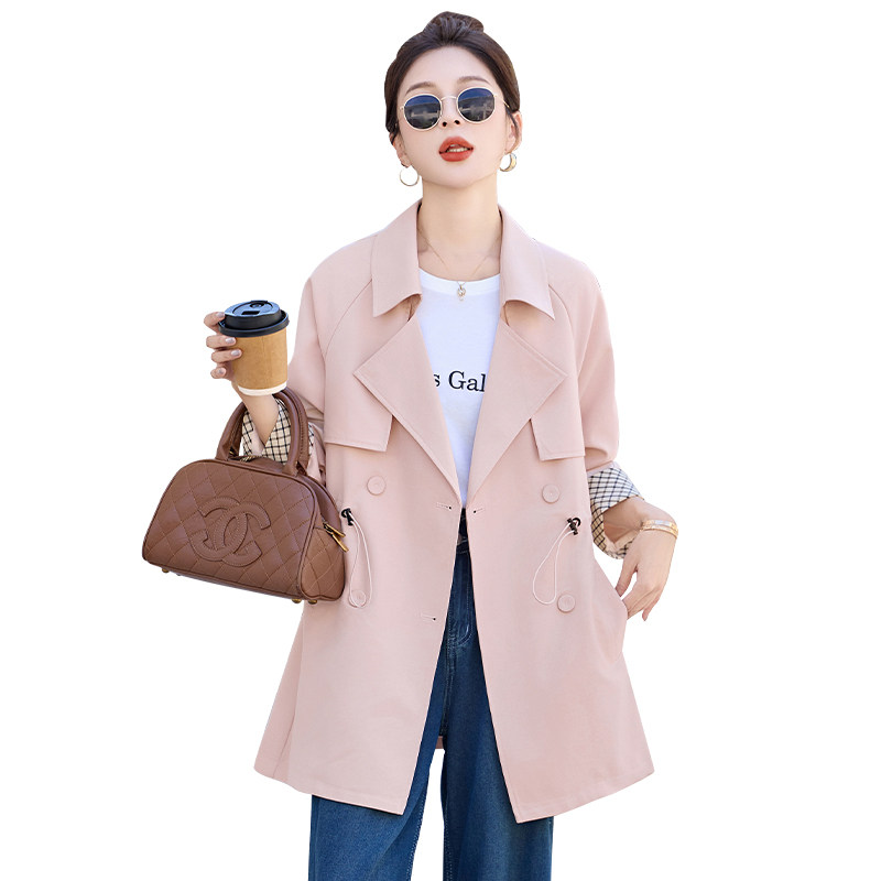 大码双排扣风衣外套女中长款2026春装新款西装领高级感显瘦大衣,淘宝优惠券,粉丝福利购,淘宝优惠卷