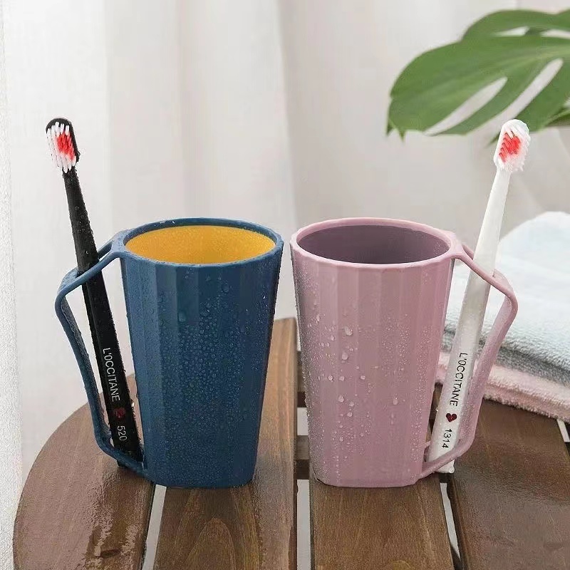 【2个装】简约洗漱口杯家用刷牙杯牙桶创意可爱牙缸杯情侣牙刷杯 - 图3