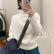 高领套头毛衣女2025年秋冬季慵懒风软糯宽松内搭堆堆领针织打底衫
