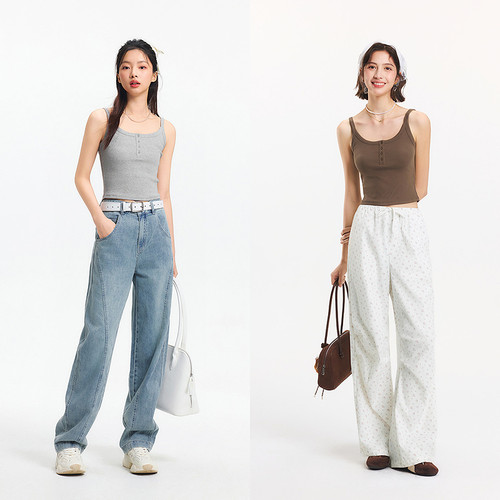 森马背心女短款显瘦小个子夏季2025新款简约风亨利领紧身吊带气质 - 图3