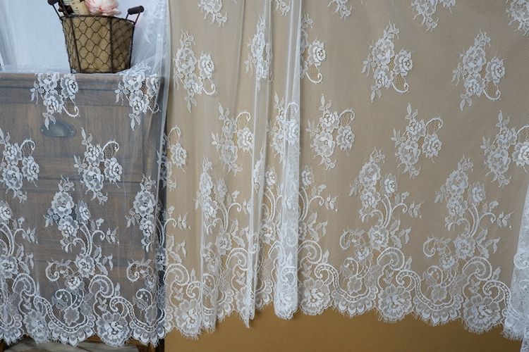 12色优质轻柔睫毛蕾丝花边 宽150CM 手工diy服饰高档婚纱辅料lace