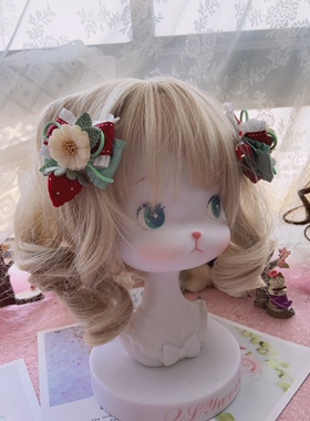 Mao手作118草莓啵啵“莓”有烦恼发饰洛丽塔手工蝴蝶结