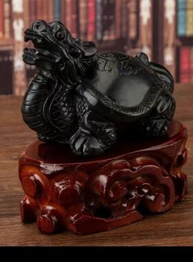 天然玉石龙龟摆件招财进宝多子多福玄关日常送礼摆件