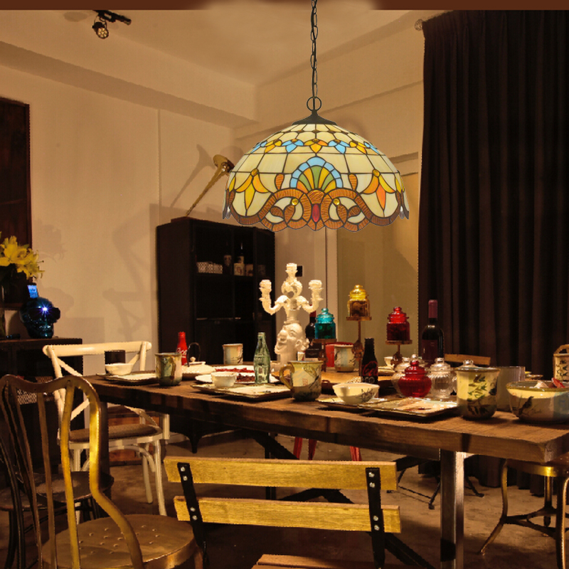 欧式复古彩色玻璃酒吧餐厅客灯商用美式田园卧室玄关阳台创意吊灯,淘宝优惠券,粉丝福利购,淘宝优惠卷