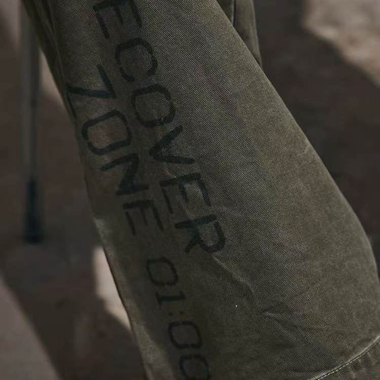 【AGD】RecoverZone美式做旧薄款工装裤夏季潮牌直筒宽松长裤子 - 图2