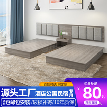 Guesthouse Bed Hotel Furniture Factory Landmark Single Shoulder Full Set Apartment Folk Sleeping Single Bed Double Bed Rental Room Exclusive Style Customize