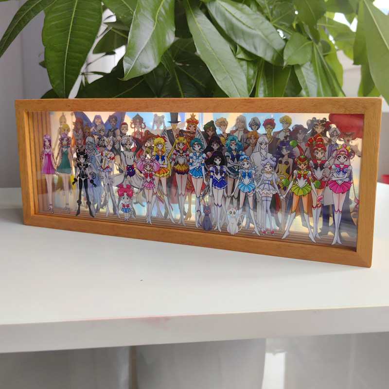 美少女战士全家福氛围灯画水兵月亚克力书房客厅玄关装饰画礼物 - 图0