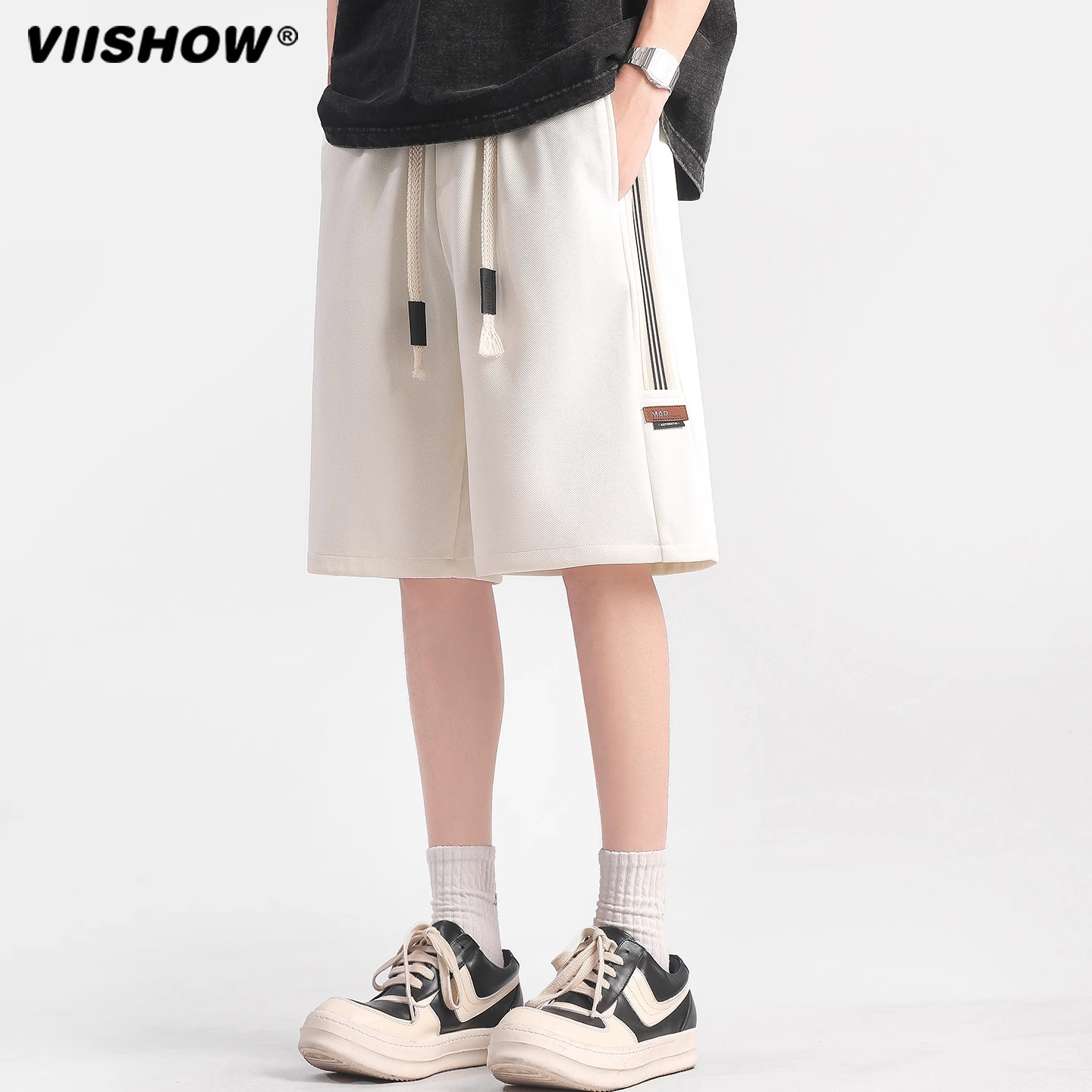 VIISHOW美式重磅短裤男款夏季宽松休闲五分裤潮牌冰丝运动裤子薄,淘宝优惠券,粉丝福利购,淘宝优惠卷