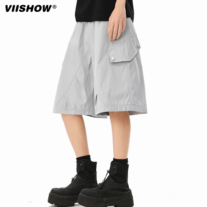 VIISHOW户外工装短裤男士2025夏新款休闲宽松美式潮流黑色五分裤,淘宝优惠券,粉丝福利购,淘宝优惠卷