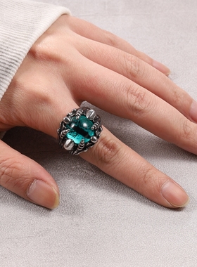 新款男戒恶魔个性复古钛钢嘻哈潮人造型师男士戒指街头朋克理发师