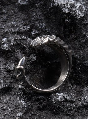 ins龙爪复古欧美风钛钢男士戒指