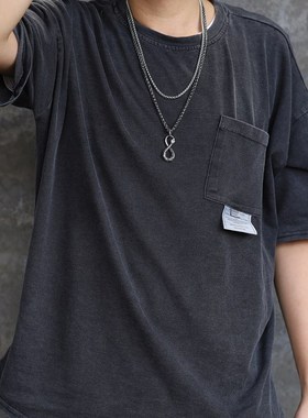 朋克风男士项链生肖蛇吊坠