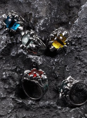 潮牌ins恶魔之眼男士戒指潮嘻哈