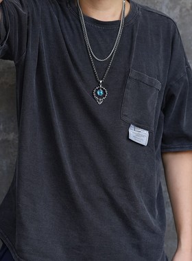 恶魔之眼男士水滴钛钢高街风吊坠