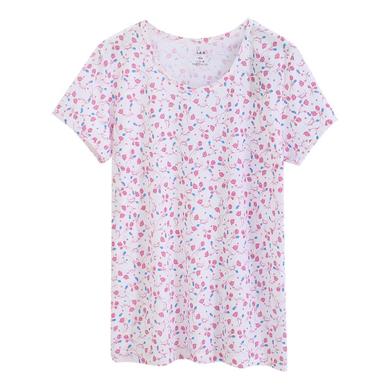 A&B round neck pure cotton short-sleeved loose women's undershirt