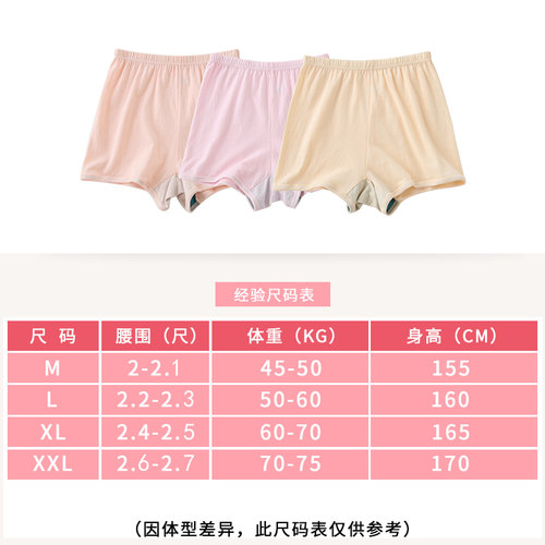 3条 ab内裤女100%纯棉高腰抗菌女裤中老年全棉宽松大码平角裤0102 - 图1
